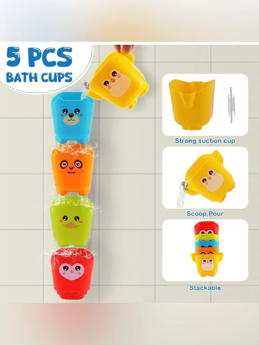 Baby Bath Toys for Kids Ages 1-3, 16 PCS